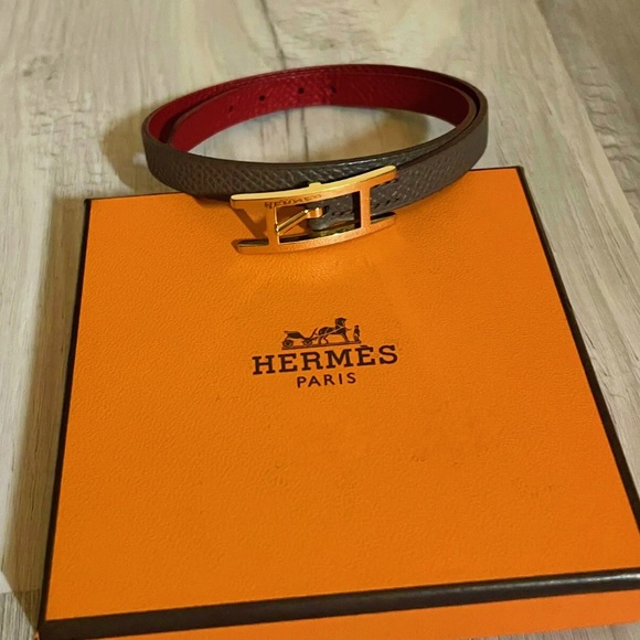 Hermes Behapi Reversible Leather Bracelet